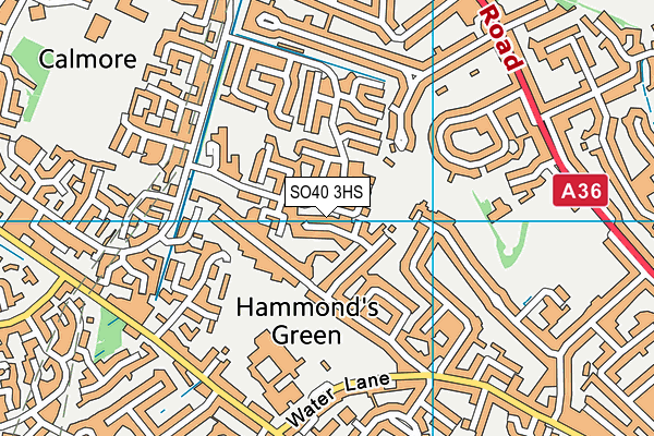 SO40 3HS map - OS VectorMap District (Ordnance Survey)