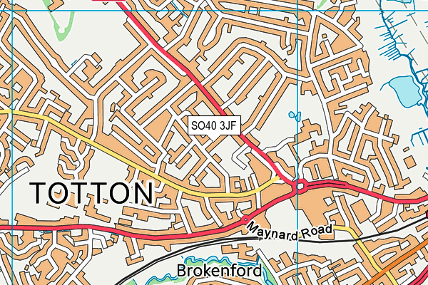 SO40 3JF map - OS VectorMap District (Ordnance Survey)