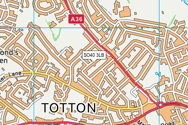 SO40 3LB map - OS VectorMap District (Ordnance Survey)