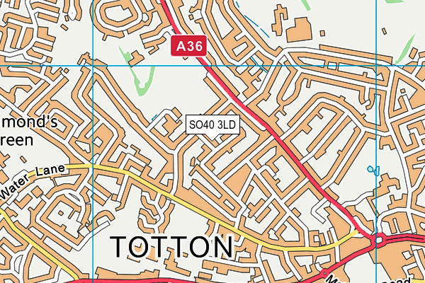 SO40 3LD map - OS VectorMap District (Ordnance Survey)