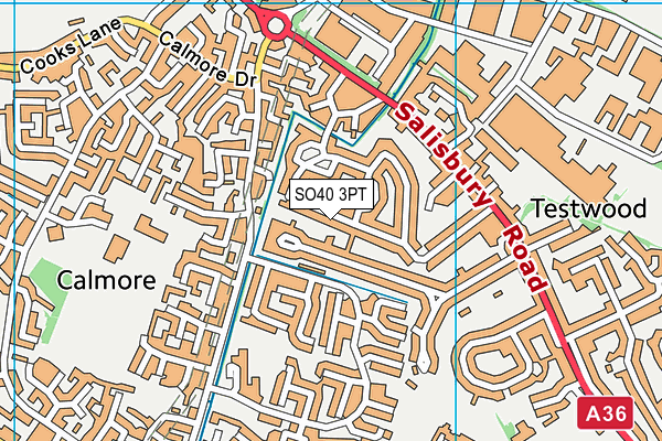 SO40 3PT map - OS VectorMap District (Ordnance Survey)