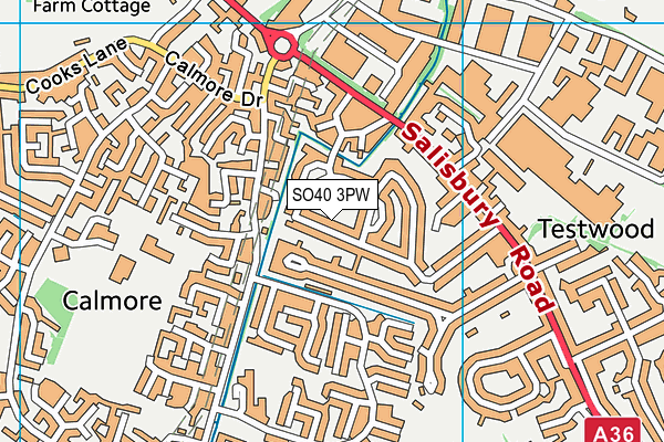 SO40 3PW map - OS VectorMap District (Ordnance Survey)