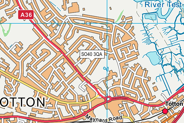 SO40 3QA map - OS VectorMap District (Ordnance Survey)