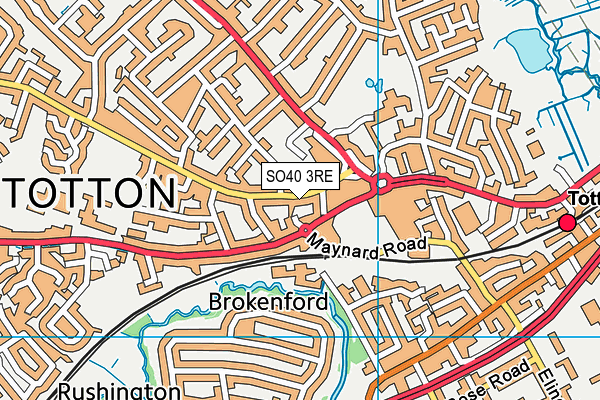 SO40 3RE map - OS VectorMap District (Ordnance Survey)