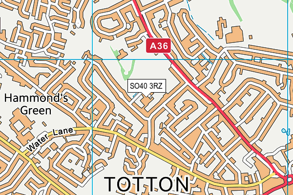 SO40 3RZ map - OS VectorMap District (Ordnance Survey)