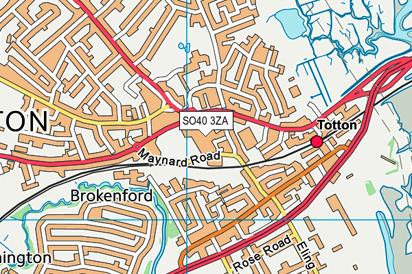 SO40 3ZA map - OS VectorMap District (Ordnance Survey)