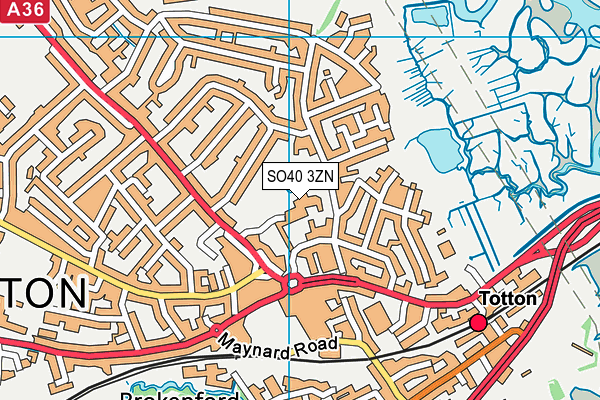 SO40 3ZN map - OS VectorMap District (Ordnance Survey)
