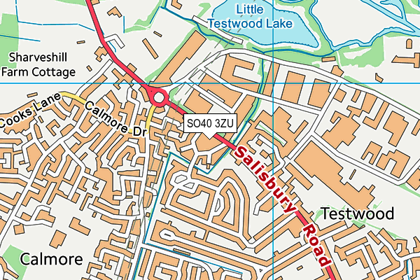 SO40 3ZU map - OS VectorMap District (Ordnance Survey)