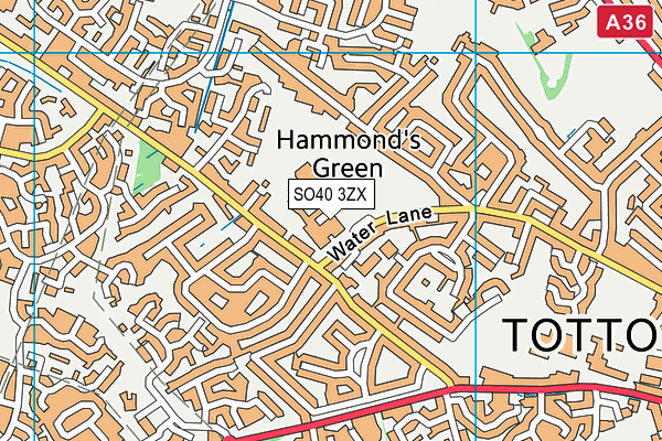 SO40 3ZX map - OS VectorMap District (Ordnance Survey)