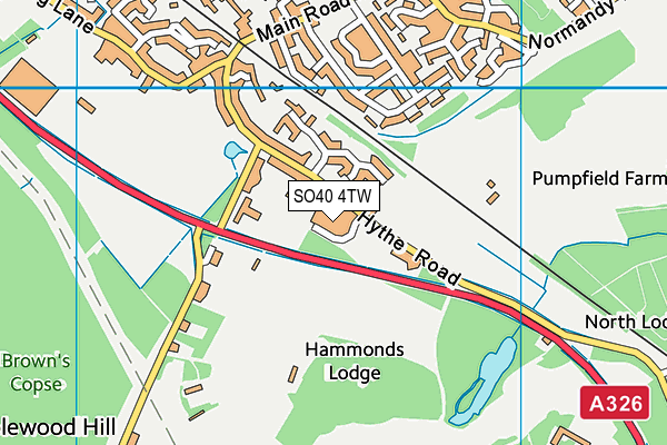 SO40 4TW map - OS VectorMap District (Ordnance Survey)