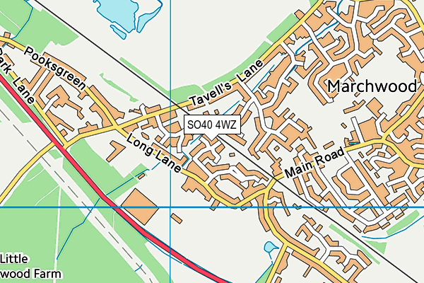 SO40 4WZ map - OS VectorMap District (Ordnance Survey)