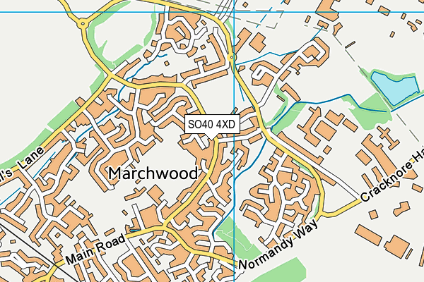 SO40 4XD map - OS VectorMap District (Ordnance Survey)