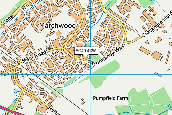 SO40 4XW map - OS VectorMap District (Ordnance Survey)