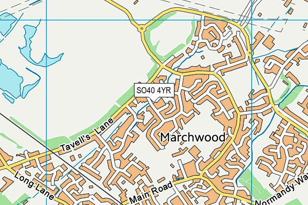 SO40 4YR map - OS VectorMap District (Ordnance Survey)