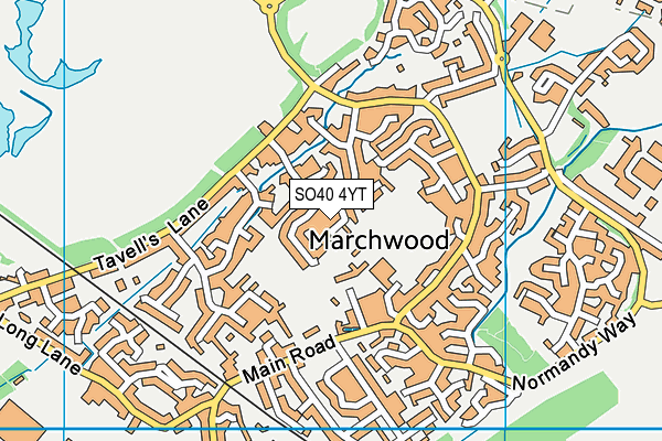 SO40 4YT map - OS VectorMap District (Ordnance Survey)