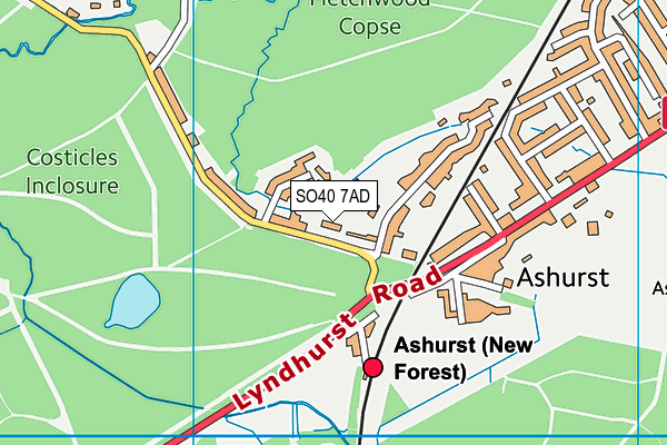 SO40 7AD map - OS VectorMap District (Ordnance Survey)