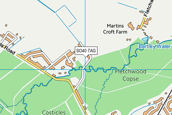 SO40 7AG map - OS VectorMap District (Ordnance Survey)