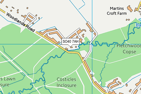 SO40 7AH map - OS VectorMap District (Ordnance Survey)