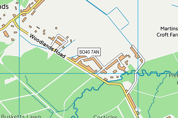 SO40 7AN map - OS VectorMap District (Ordnance Survey)