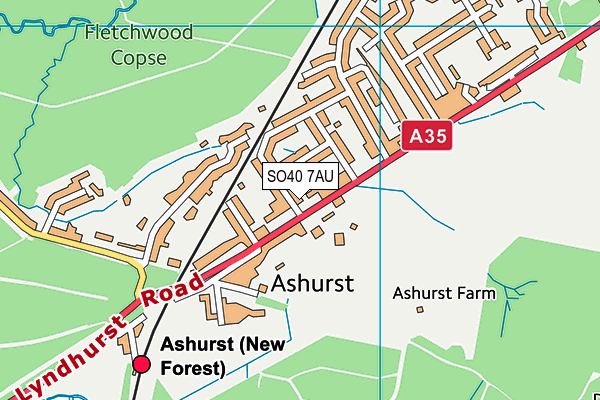 SO40 7AU map - OS VectorMap District (Ordnance Survey)