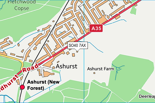 SO40 7AX map - OS VectorMap District (Ordnance Survey)