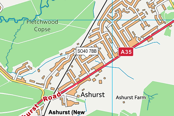 SO40 7BB map - OS VectorMap District (Ordnance Survey)