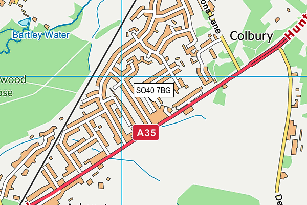 SO40 7BG map - OS VectorMap District (Ordnance Survey)