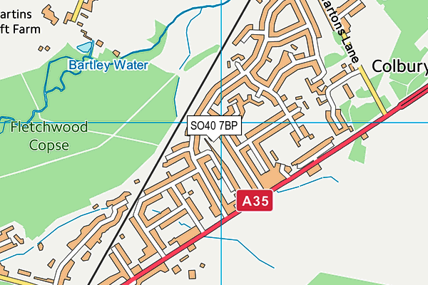 SO40 7BP map - OS VectorMap District (Ordnance Survey)