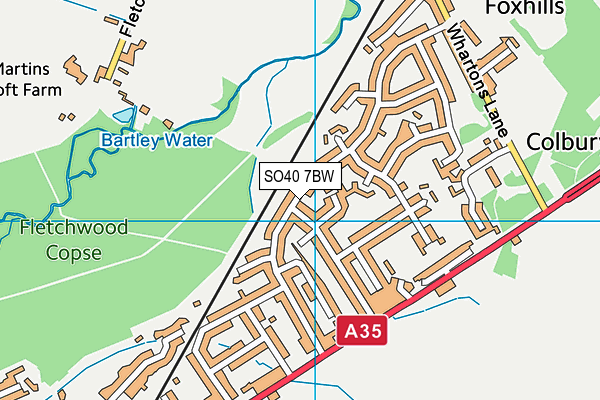 SO40 7BW map - OS VectorMap District (Ordnance Survey)