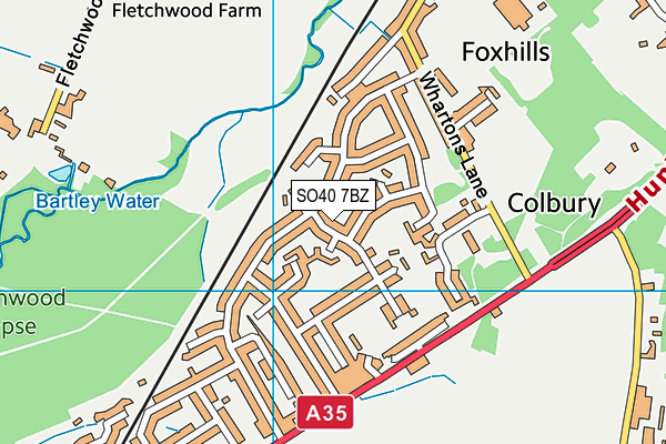 SO40 7BZ map - OS VectorMap District (Ordnance Survey)