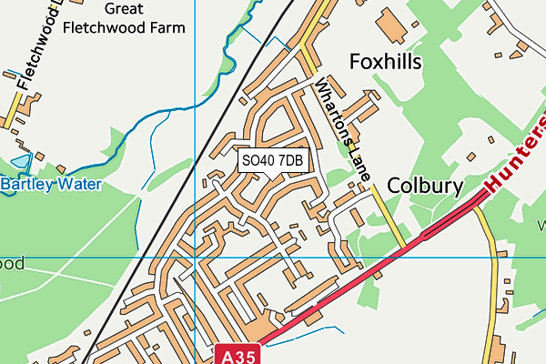 SO40 7DB map - OS VectorMap District (Ordnance Survey)