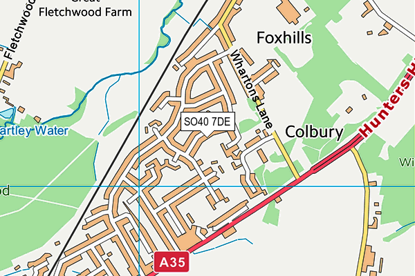 SO40 7DE map - OS VectorMap District (Ordnance Survey)