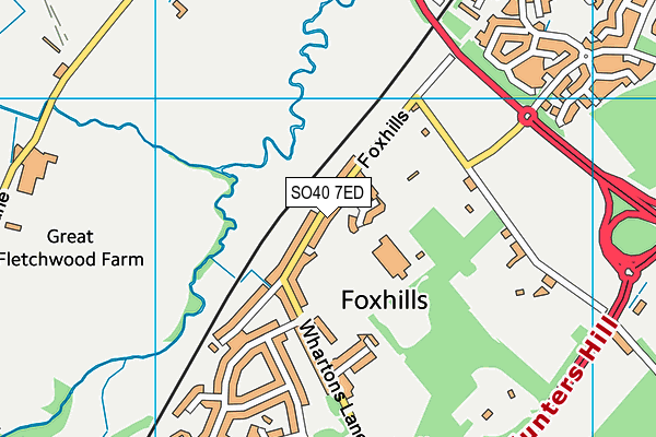 Foxhills Infant School map (SO40 7ED) - OS VectorMap District (Ordnance Survey)