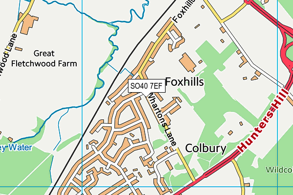 SO40 7EF map - OS VectorMap District (Ordnance Survey)