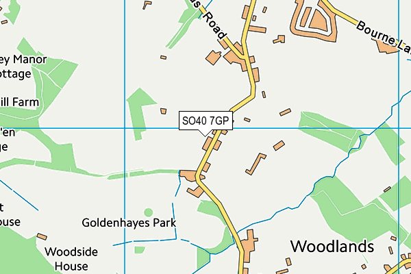 SO40 7GP map - OS VectorMap District (Ordnance Survey)