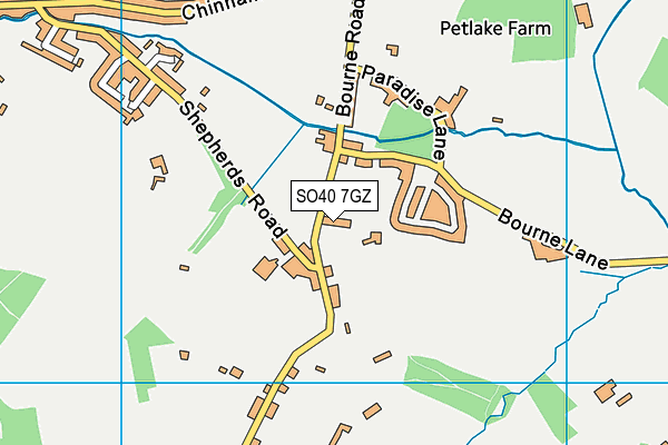 SO40 7GZ map - OS VectorMap District (Ordnance Survey)