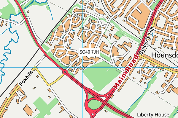 SO40 7JH map - OS VectorMap District (Ordnance Survey)