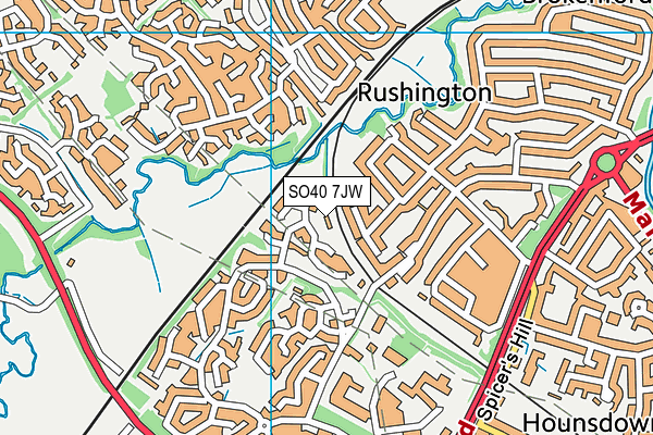 SO40 7JW map - OS VectorMap District (Ordnance Survey)
