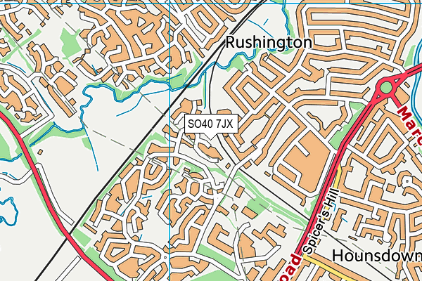 SO40 7JX map - OS VectorMap District (Ordnance Survey)