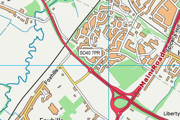 SO40 7PR map - OS VectorMap District (Ordnance Survey)