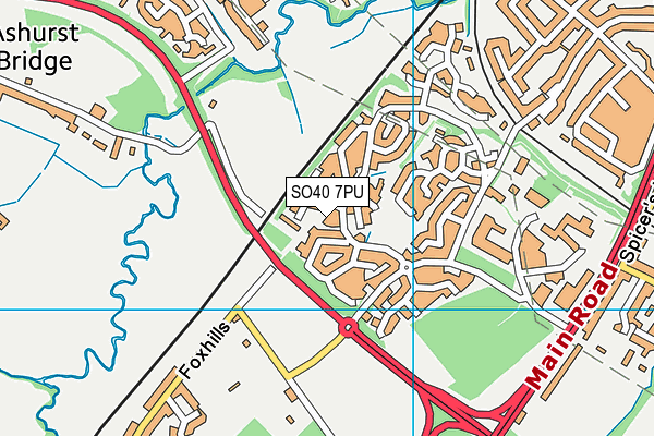 SO40 7PU map - OS VectorMap District (Ordnance Survey)