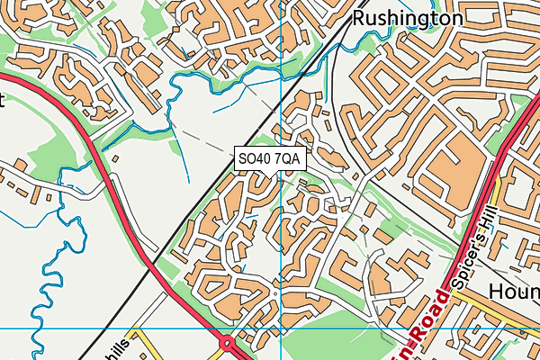 SO40 7QA map - OS VectorMap District (Ordnance Survey)