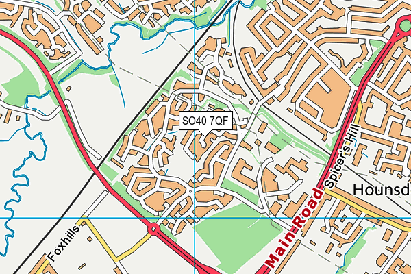 SO40 7QF map - OS VectorMap District (Ordnance Survey)