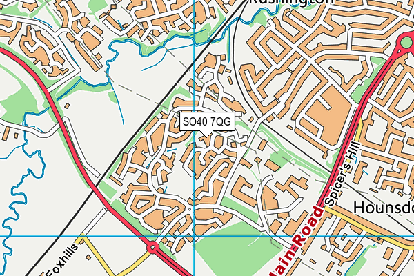 SO40 7QG map - OS VectorMap District (Ordnance Survey)