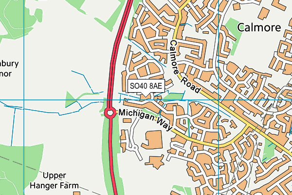 SO40 8AE map - OS VectorMap District (Ordnance Survey)