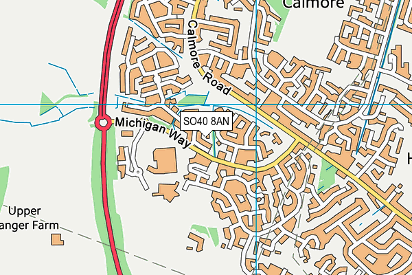 SO40 8AN map - OS VectorMap District (Ordnance Survey)