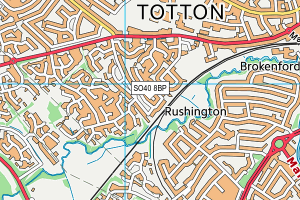 SO40 8BP map - OS VectorMap District (Ordnance Survey)