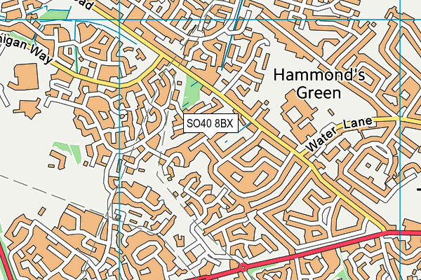 SO40 8BX map - OS VectorMap District (Ordnance Survey)