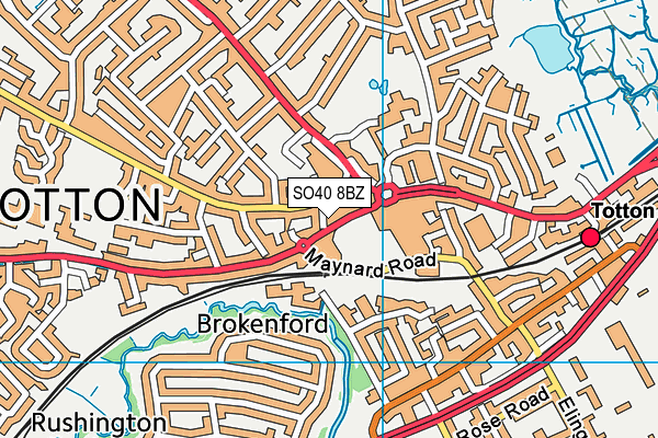 SO40 8BZ map - OS VectorMap District (Ordnance Survey)