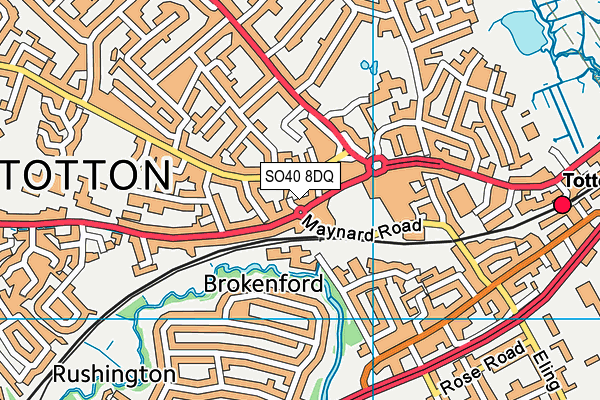 SO40 8DQ map - OS VectorMap District (Ordnance Survey)